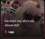 day 30 completeeeeeeee my ultimate idol~ RAPEEPONG OF COURSEEEE