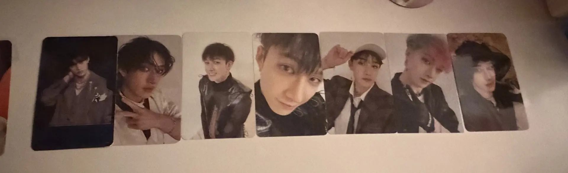 Alright gangalang (idfk bro) show me all the photocards you have of your biases (if not it’s ok) (make it a trend or sum ig) I have 7 Bangchan (I swear I have more idk where they are though and I only have 7 bc I literally have 10 [G|skz|s…