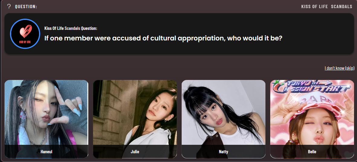 oh dear,,,,,,,, what an INSANE question n group match up,,,,,,,,,,, 😭 what r the ODDS