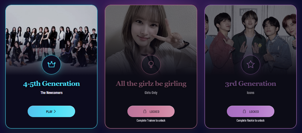 I just added a new single player game, "Find the Idol" with multiple modes. Check it out! https://www.kpopvisage.com/find-the-idol